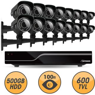 SENTINEL Smart Security DVR with 16 Outdoor Surveillance Cameras