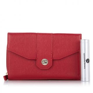 Samantha Brown Cross Weave RFID Purse with Portable Charger   7813566