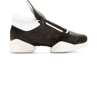 Rick Owens Black Leather Island Sole Adidas Edition Sneakers