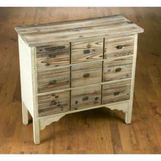 AA Importing 9 Drawer Weathered Wood Cabinet