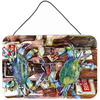 Blue Crabby New Orleans Beer Bottles Hanging Painting Print Plaque
