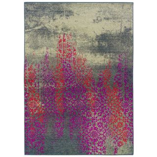 Distressed Motif Grey/ Pink Area Rug (99 x 122)   Shopping