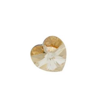 Swarovski Crystal, #6228 Heart Pendant 18mm, 1 Piece, Crystal Golden Shadow