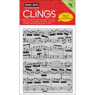 Hero Arts Music Background Cling Stamps   13767368  