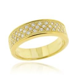 Icz Stonez 18k Gold over Sterling Silver Micro Pave Cubic Zirconia