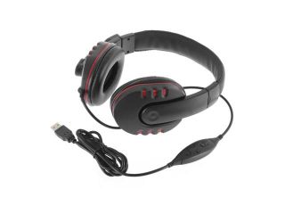 Leather USB Wired Stereo Micphone Headphone Mic Headset for Sony PS3 PS4 PC Game