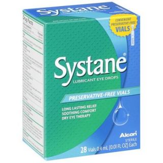 ALCON SYSTANE Preservative Free Vials Dry Eye Lubricant Artificial Tears   28ct