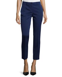 Michael Kors Collection Skinny Leg Stretch Cropped Dress Pants, Natural