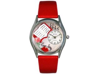 Love Story Red Leather And Silvertone Watch #S0450001