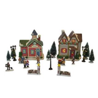 Home Accents Holiday 6 in. Porcelain Village Set (20 Piece) HDC140150 C