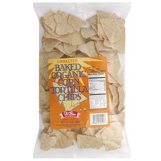 La Reina Unsalted Baked Organic Corn Tortilla Chips, 10 oz, (Pack of 12)