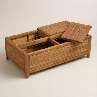 Wood Praiano Outdoor Storage Coffee Table