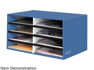 Bankers Box 6110301 Decorative Eight Compartment Literature Sorter, Letter Size, Cornflower Blue