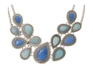 Lucky Brand Lotus Blue Collar Necklace Silver