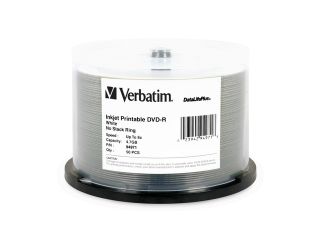 Verbatim 4.7GB 8X DVD R White Inkjet Printable 50 Packs Spindle DataLifePlus Disc Model 94971