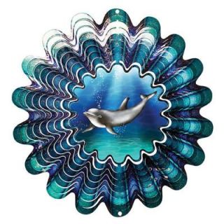 Iron Stop 10 in. Animated Dolphin Wind Spinner DA160 10