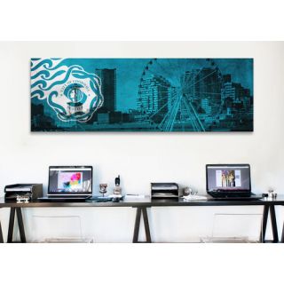 Seattle Flag, Seattle Great Wheel Panoramic Graphic Art on Canvas by