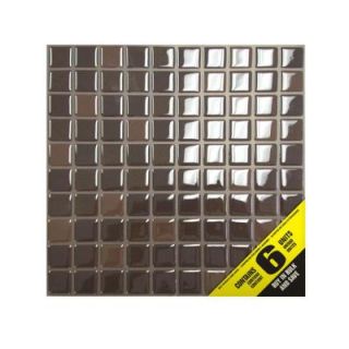 Smart Tiles 9.85 in. x 9.85 in. Multi Pack Mosaic Adhesive Decorative Wall Tile in Brown (6 Pack) SM1009 6