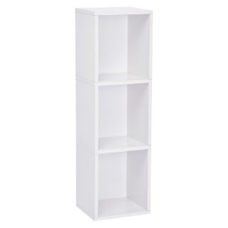 Way Basics Cube Plus Eco Friendly Modern 3 Shelf Storage Unit, White