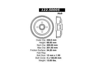 Centric Brake Drum 123.50005