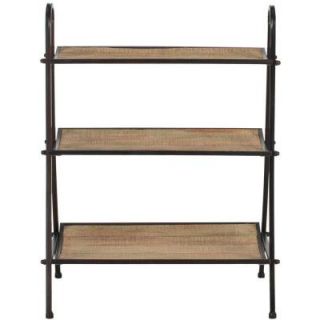Safavieh Oswald 3 Shelf Natural Color with Black Brushed Decorative Etagere AMH4130A