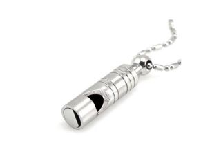 Small Whistle Stainless Steel Pendant Necklace 22"