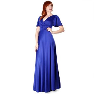 Evanese Womens Shiny Venezian Long Evening Dress