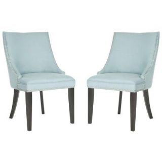 Safavieh Afton Birchwood Cotton and Linen Side Chair in Light Blue (Set of 2) MCR4715A SET2