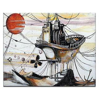 Artist Lane Once in an Orange Moon by Olena Kosenko Painting Print on Wrapped Canvas