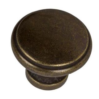GlideRite 1.125 inch Antique Brass Round Ring Cabinet Knobs (Case of 25)