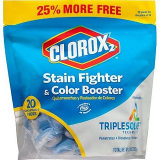 Clorox 2 Stain Remover and Color Booster Concentrated Packs, 20 Count
