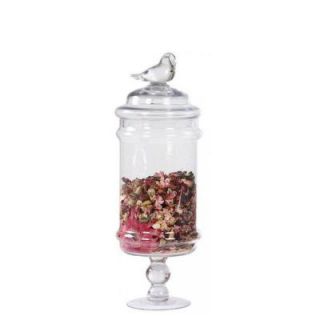 Home Decorators Collection 16.5 in. H Large Clear Glass Container with Bird Lid 0620100420