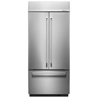 KitchenAid 20.8 cu ft Counter Depth French Door Refrigerator with Single Ice Maker (Stainless Steel)