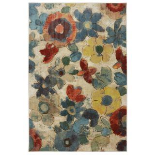 Mohawk Home Wildflower Cream and Multicolor Rectangular Indoor Tufted Area Rug (Common 8 x 10; Actual 96 in W x 120 in L x 0.5 ft Dia)