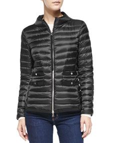 Moncler Lochet Quilted Puffer Jacket, Black