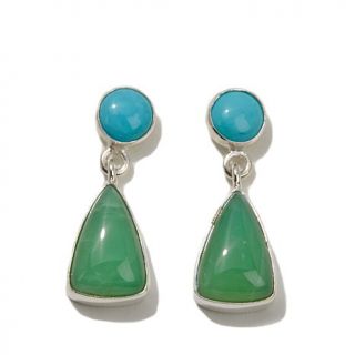 Jay King Turquoise and Chrysoprase Drop Sterling Silver Earrings   8045530