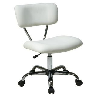Office Star Vista Chrome and Vinyl Desk Chair   White