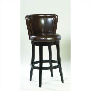 Armen Living Lisbon 26" Leather Swivel Counter Stool in Espresso   LCMBS11SWBABR26