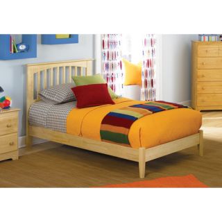 Atlantic Furniture Brooklyn Platform Bed with Open Footrail in Natural