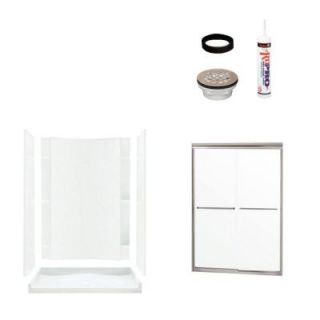 STERLING Accord 36 in. x 60 in. x 77 in. Shower Kit with Shower Door in White/Nickel DISCONTINUED 7227 5475NC