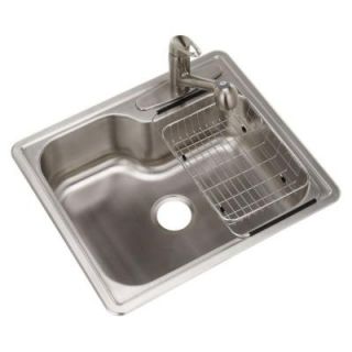 Glacier Bay All in One Top Mount Stainless Steel 25 in. 1 Hole Single Bowl Kitchen Sink SM1060
