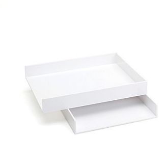 Poppin Letter Trays, Set of 2, White, (100212)