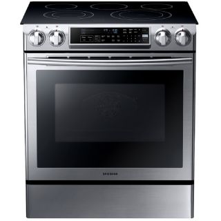 Samsung Smooth Surface 5 Element Slide In Convection Electric Range (Stainless Steel) (Common 30 in; Actual 29.8 in)