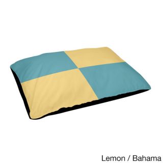 18 x 28 inch Two tone Lemon Large Check Print Outdoor Dog Bed
