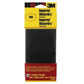 3M 3 2/3 in. x 9 in. Imperial Wetordry 400 Grit Silicon Carbide Sandpaper (10 Sheets Pack) 5920 18 CC