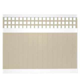 Weatherables Tacoma 6 ft. H x 8 ft. W Two Tone Square Lattice Vinyl Privacy Fence Panel PTWPR SQLAT 6X8