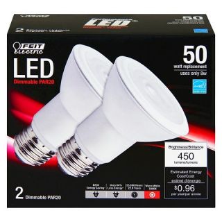 Feit 50 Watt PAR20 LED Light Bulb (2 Pack)   Soft White