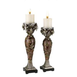 ORE International 14 in. and 16 in. H Chinoiserie Candle Holder Set K 4228 C1