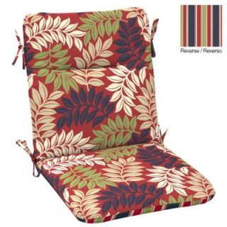 Hampton Bay Reversible Logan Leaf High Back Outdoor Chair Cushion GD02868A 9D1