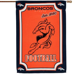 Denver Broncos 29 x 43 Glitter Suede Double Sided House Flag